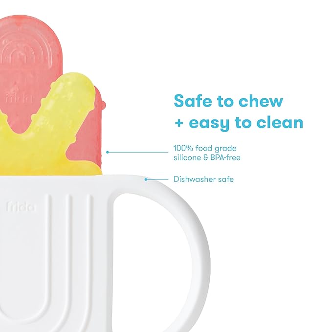 Frida Baby Teething Relief Not-Too-Cold-to-Hold Baby Teether | BPA-Free Silicone