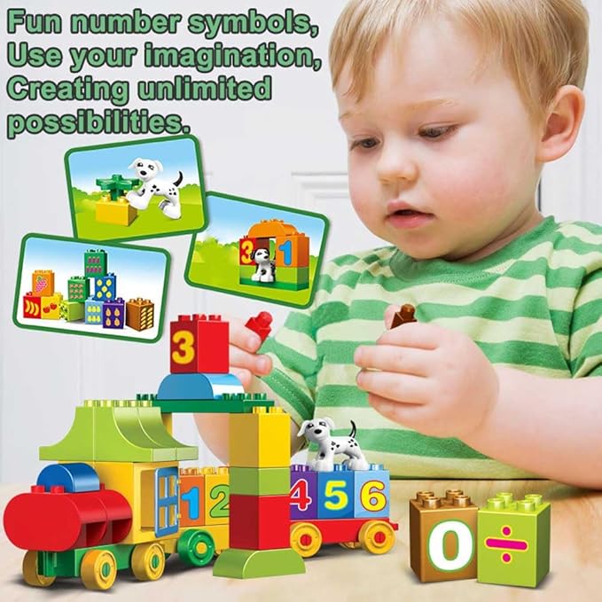 85PCS Toddlers Car Building Blocks Set, 6Pcs Different Vehicles and A Counting Train Educational Toy 3+ years