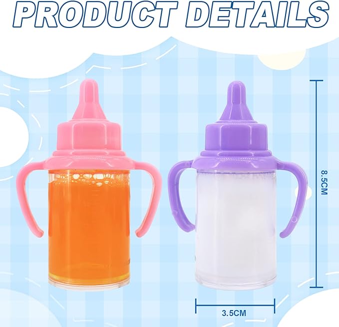 Doll Bottle Set, Baby Doll Disappearing Magic Bottles - 3.4 3.4 in