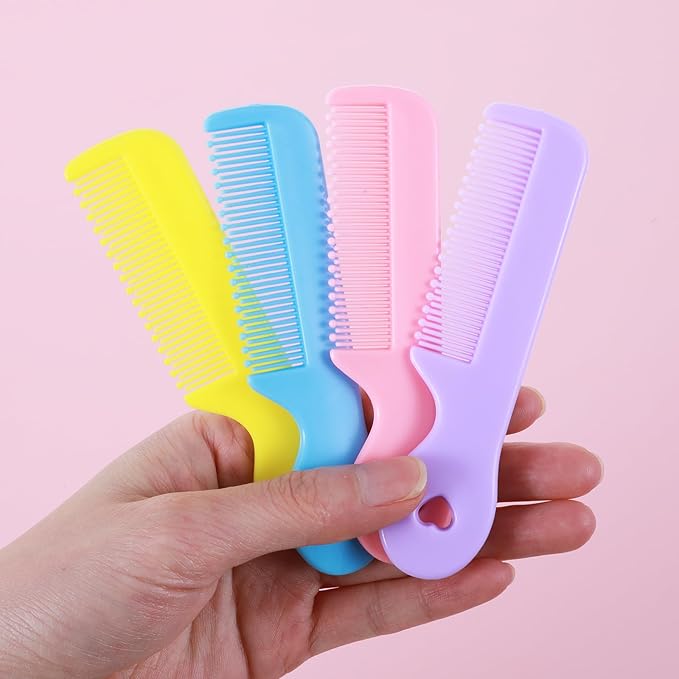4 Pack Baby Hair Comb for Newborn, Round Colorful Tip Bristles Cute Comb Baby Grooming for Sensitive Scalp Skin for Infant, Toddler, Kids Grooming, Healthcare Kit