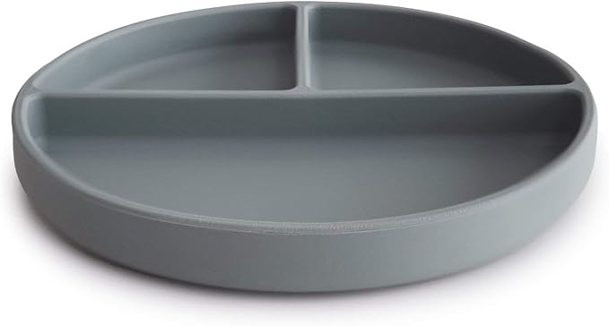 mushie Silicone Suction Plate | BPA-Free Non-Slip Design (Stone)