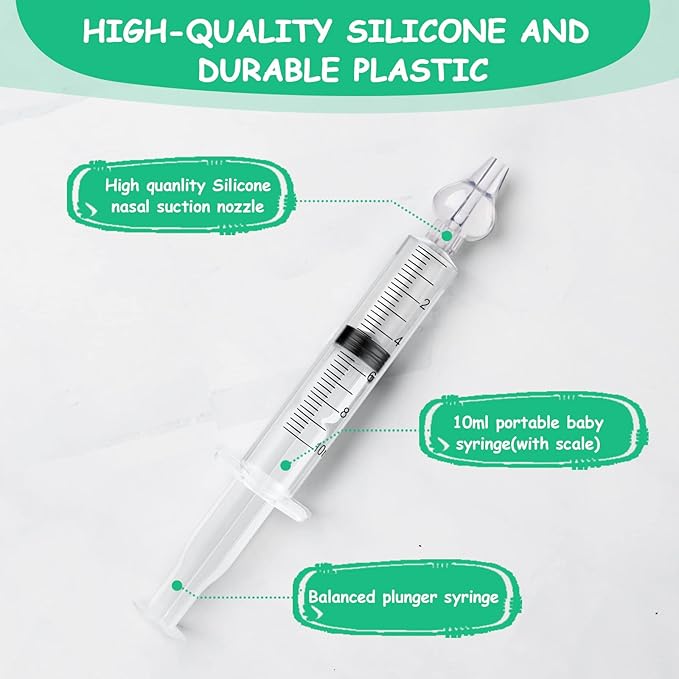 Baby Nasal Irrigator, 2PCS Nasal Syringe for Baby