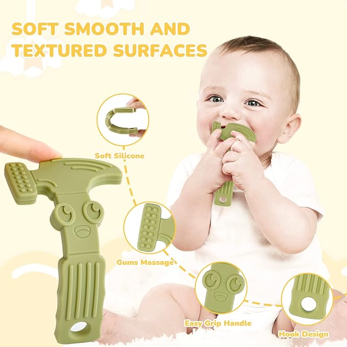 TYRY.HU Baby Teething Toys for Babies 0-6 Months 6-12 Months, BPA Free Silicone Baby Molar Teether Chew Toys 4 Packs