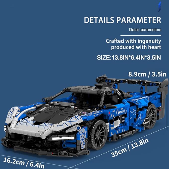 Mesiondy Sports Car Building Blocks Toys Adults Kits,1:14 MOC Building Set Raceing Car Model for Boys Age 12-16 8-14,(1404 Pieces)