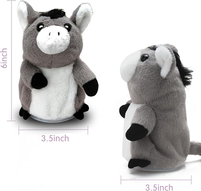 HOMILY Donkey, Repeats What You Say Plush Animal Toy Electronic Hamster Mouse for Boys