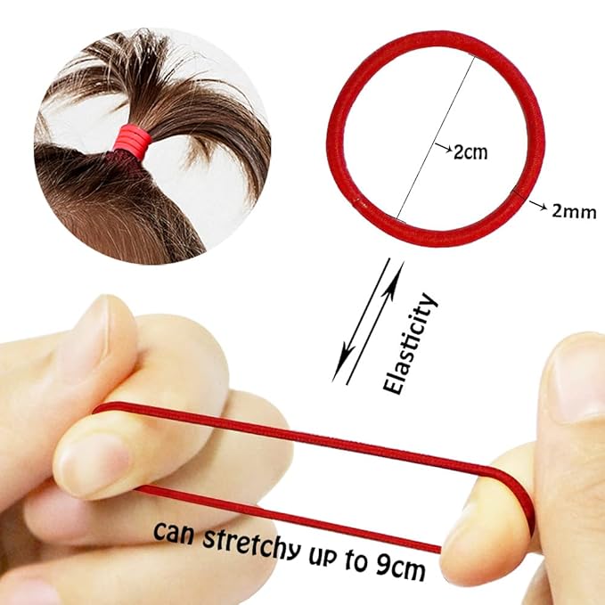 400PCS Multicolor Hair Ties, No Crease Elastic Ponytail Holders 2CM Finger
