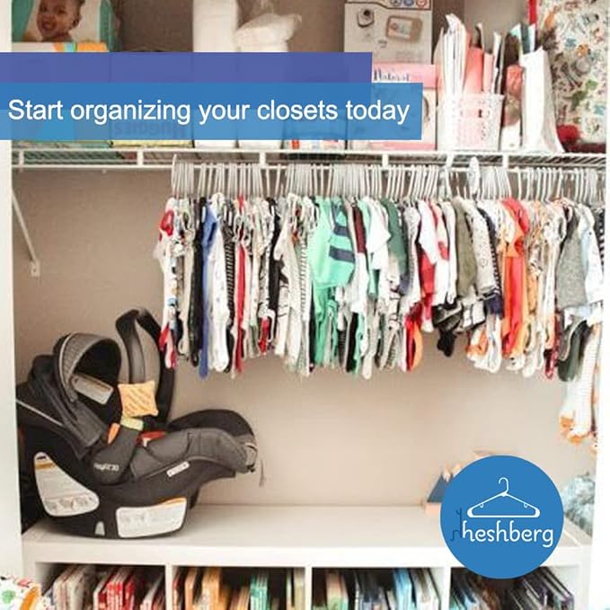 Kids and Babies Plastic Hangers - Space-Saving, Durable, and Cute Closet Organization Solution, 60 Pack (Black)