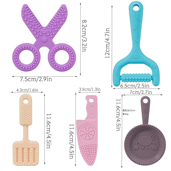 Baby Teething Toys’╝? Pack Baby Teether Toys’╝īBPA-Free’╝īTeether Chew Toy Set’╝īSoft 6-12 Months