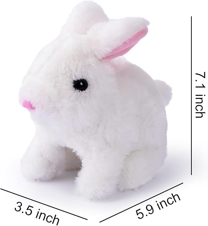 Hopping Bunny Toys for Kids Interactive Electronic Bunny Plush Toy 3-8 Year 7'')