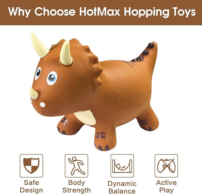 HotMax Dinosaur Bouncy Hopper Toys, Bouncy Horse for Toddlers 18 Months 2 3 4 Year