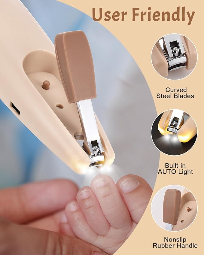 Lictin Baby Healthcare and Grooming Kit, 26 in 1 Rechargeable Baby Nail Trimmer Electric Set,Safe Baby Nail File with Auto Light, Newborn Baby Safety Care Set for Newborn Infant Toddlers Boys Girls