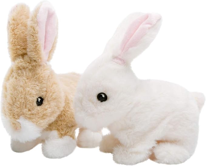 HollyHOME Plush Rabbit Easter Electronic Interactive Toy Jumping,Wiggle Ears 7 Inches