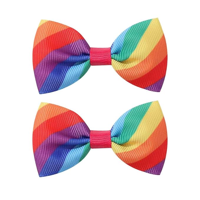 Baby Rainbow Snap Clips Bow Toddler Rainbow Clips Bowknot Infant JHP05 (2