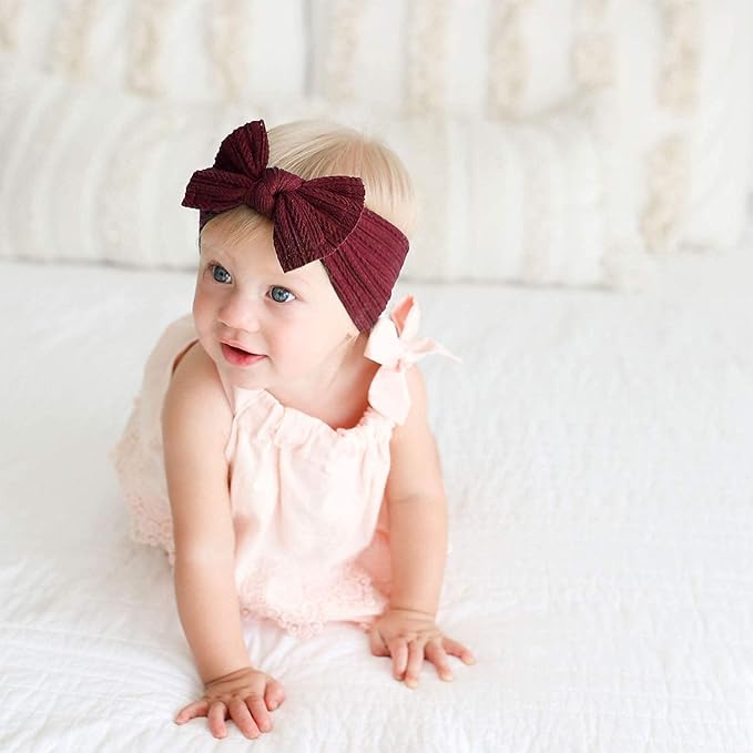 Niceye Pack of 10, Baby Girls Headbands with Bows Handmade