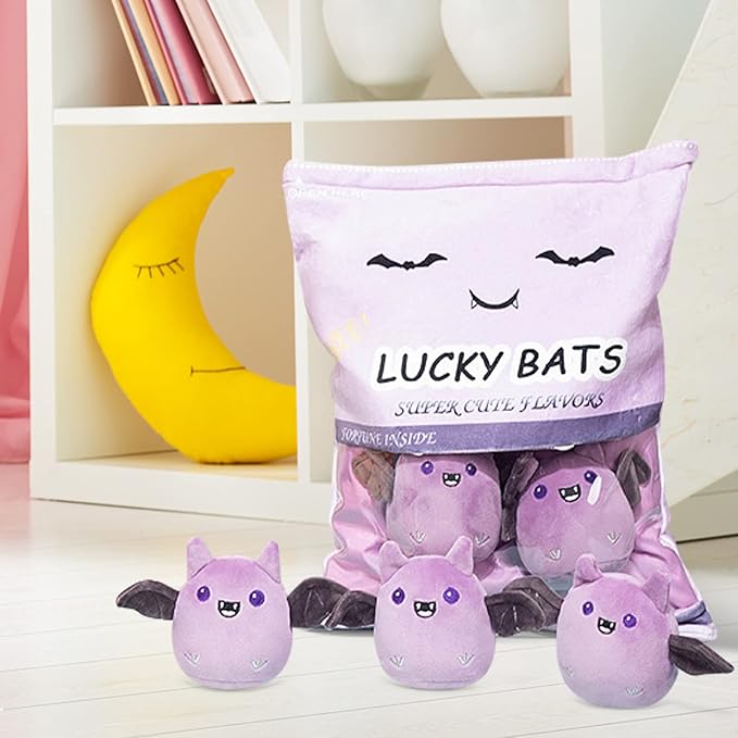 REFAHB Lucky Bat Plush Toy, Removable Stuffed Animal Plush Dolls (5pcs a
