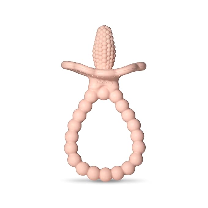 RaZbaby Silicone Baby Teether, BerryBumps Textured Silicone Soothes Babies??Sore Gums
