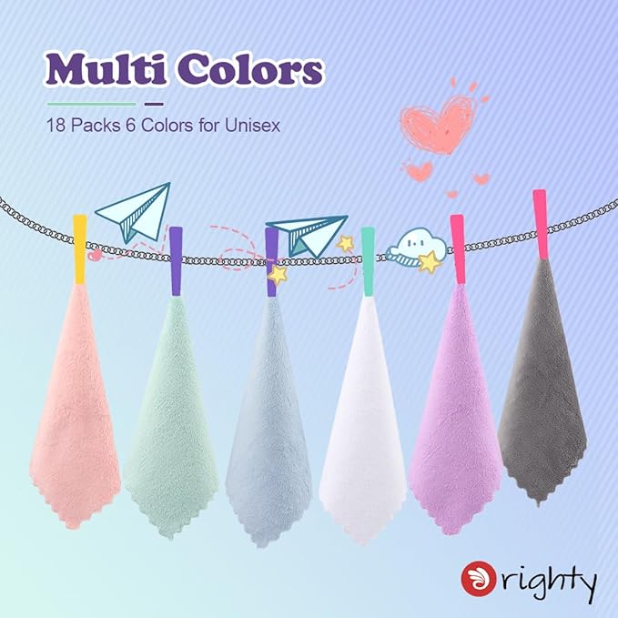 Orighty Baby Washcloths 18-Pack, Premium Microfiber Baby Bath Face Towels 9x9 Inch