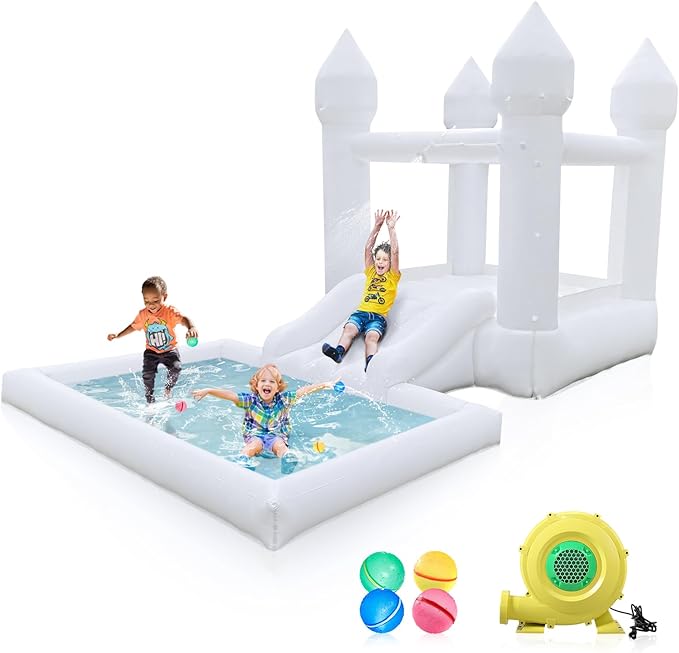 Inflatable Water Slide Bounce House for Kids Inflator Included, Blow
