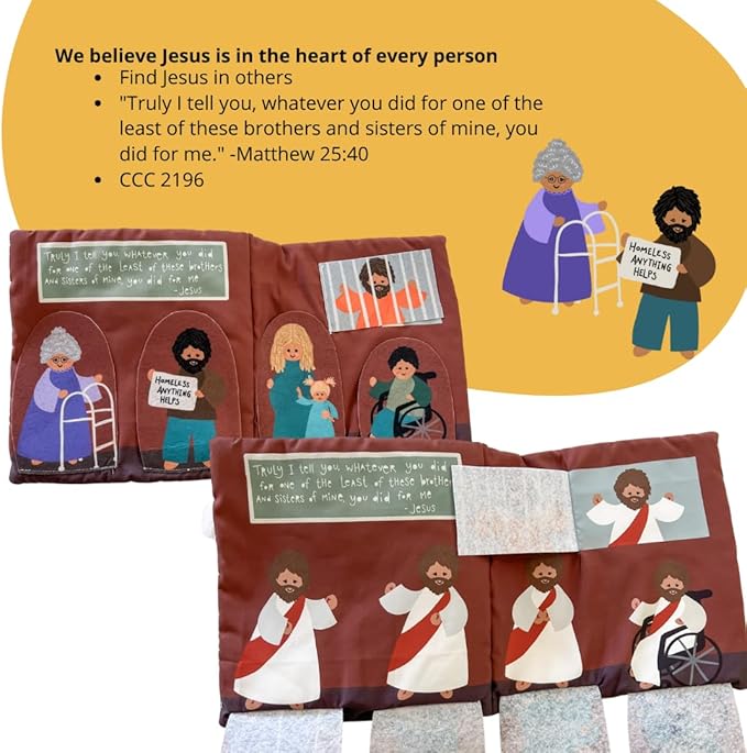 "Where is Jesus" Interactive Quiet Book for Young Believers - Discover Catholic Teachings with Engaging Exploration