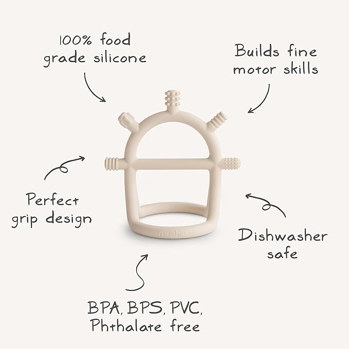 mushie Silicone Baby No-Drop Sensory Teether Toy (Shifting Sand)