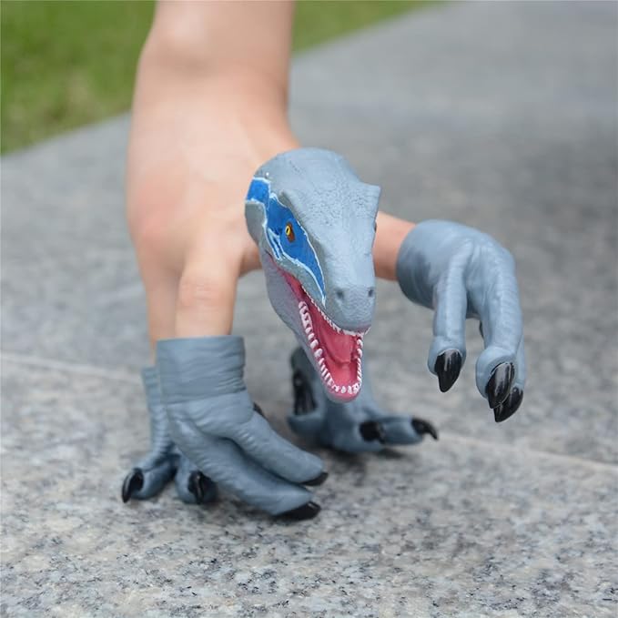 HugOutdoor New Velociraptor Dinosaur Finger Puppet Toy Cosplay Novelty Christmas