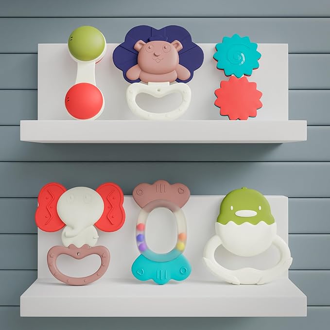Lollipop Baby Teething Toys Set - 6-Pack Teething Toys for Babies 0-12 Months