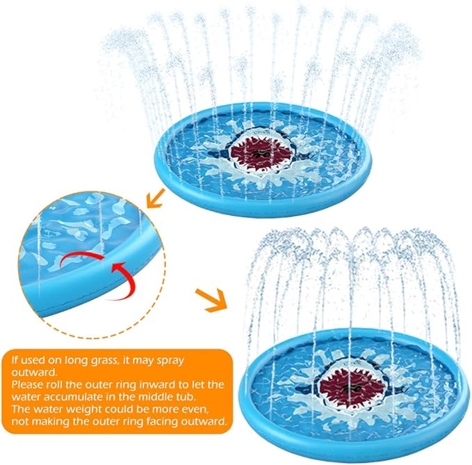 Jasonwell Splash Pad Sprinkler/ Play Mat for Kids, Outdoor Water Toys Inflatable for Baby Toddler Boys Girls Children Age 18+ Months
