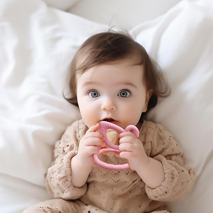 Baby Teething Toy, BPA Free Silicone Swan Shape Teether for Babies 6 Month+ 1 (Light