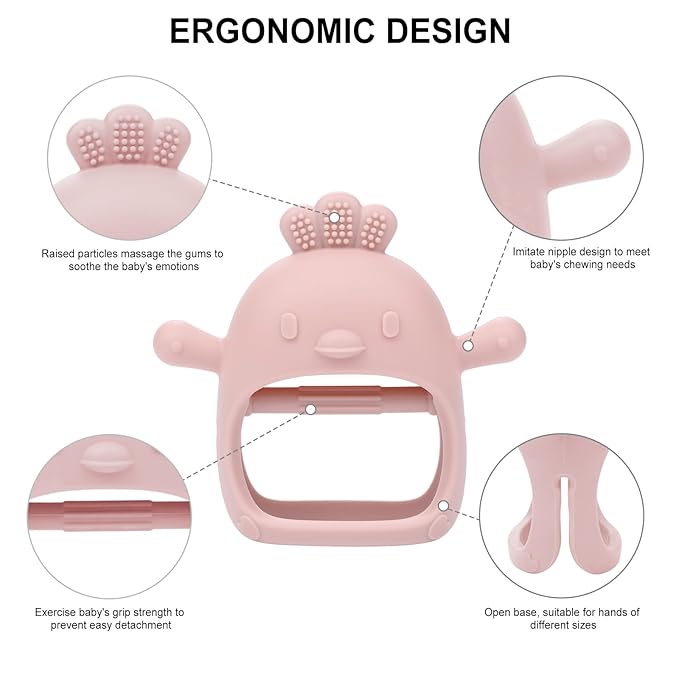 Baby Teething Toys, Soft Silicone Baby Teether Toys for 0-6 Months