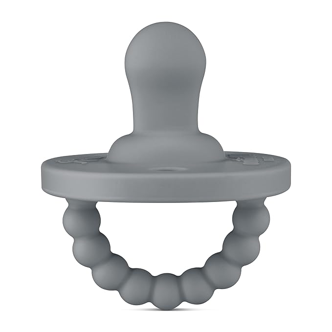 Ryan & Rose Cutie PAT Pacifier Teether (Flat, Charcoal)