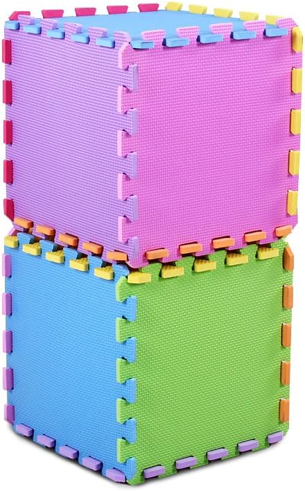 Meiqicool EVA Foam Puzzle Play Mat for Baby - Non Toxic Interlocking Soft Floor Tiles Color,20pcs