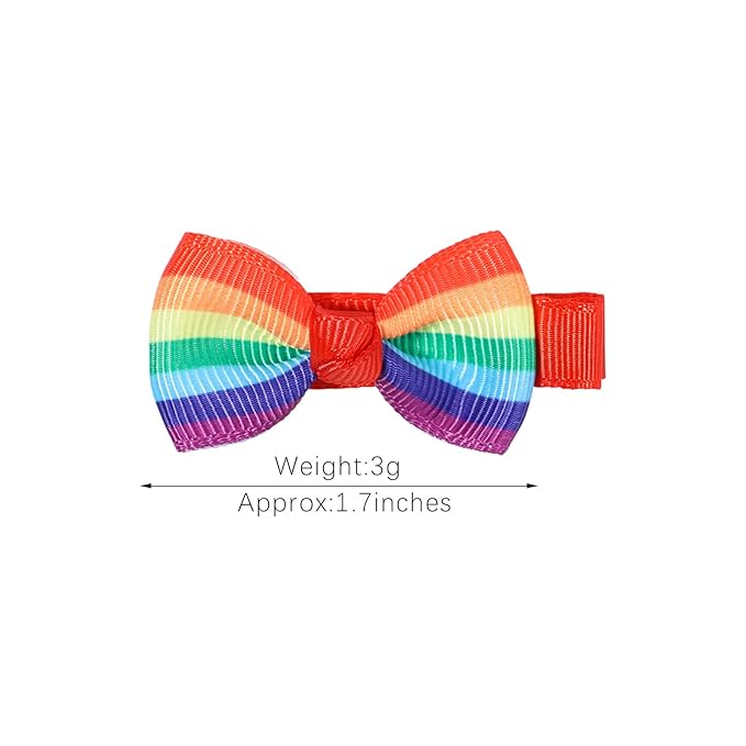 Baby Rainbow Snap Clips Bow Toddler Rainbow Clips Bowknot Infant JHP05 (4