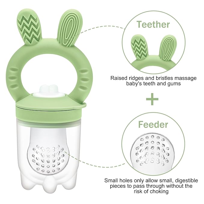 Baby Food Fruit Feeder & Mini Freezer Nibble Tray, Breastmilk Popsicle Molds for Baby Cooling Relief