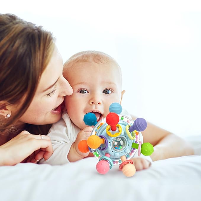 TOHIBEE Baby Montessori Sensory Toys for 0-6 6-12 Months, Food Grade Teething Toys for Babies 0 3 6 9 12 18 Months 1 2