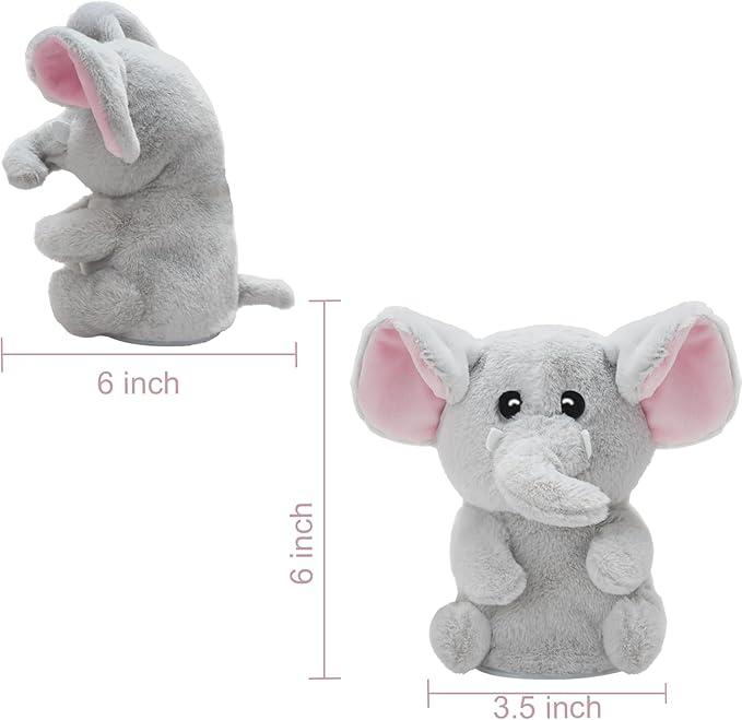 HOMILY Talking Baby Elephant, Repeats What You Say Plush Animal Toy Electronic Hamster Mouse for Boys