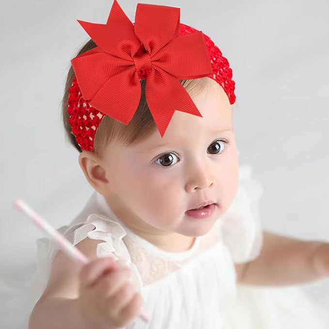 20PCS Baby Girl Bow Headbands,Turban Bows Headbands