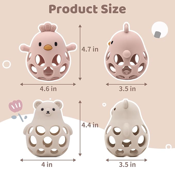 Baby Teething Toys Silicone Teethers - Babies Toys Chew Toys 0-6 6-12