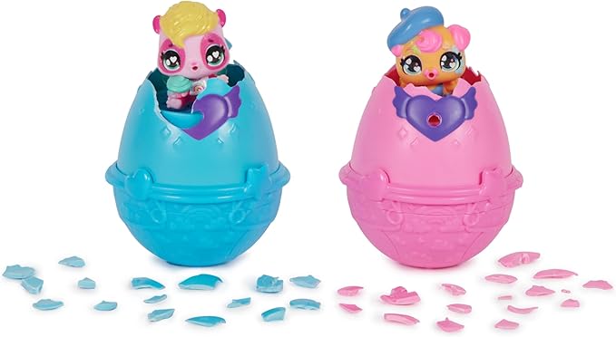Hatchimals Alive, Hungry Hatchimals Playset with Highchair Toy and 2 Mini Figures in Self-Hatching Eggs 3 and