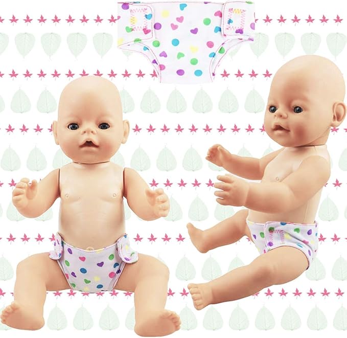 4 Pack Baby Diapers Doll Underwear for 14-18 Inch Baby