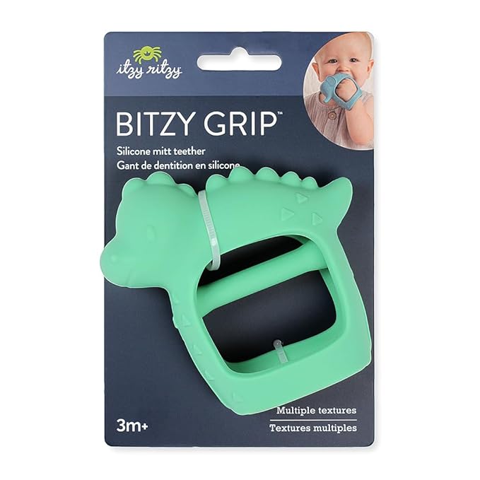 Itzy Ritzy Bitzy Grip Hand Teether - Silicone Teether for Babies 3 Months