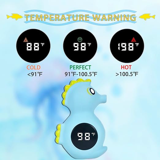 Baby Bath Thermometer Safety, Auto ON/Off Waterproof Bathtub Thermometer