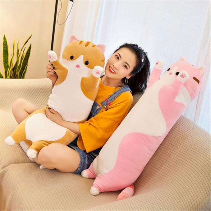 shangman Lovely Plush Cat Doll Cute Cartoon Soft Stuffed Kitten (Pink,130cm/51.1in)
