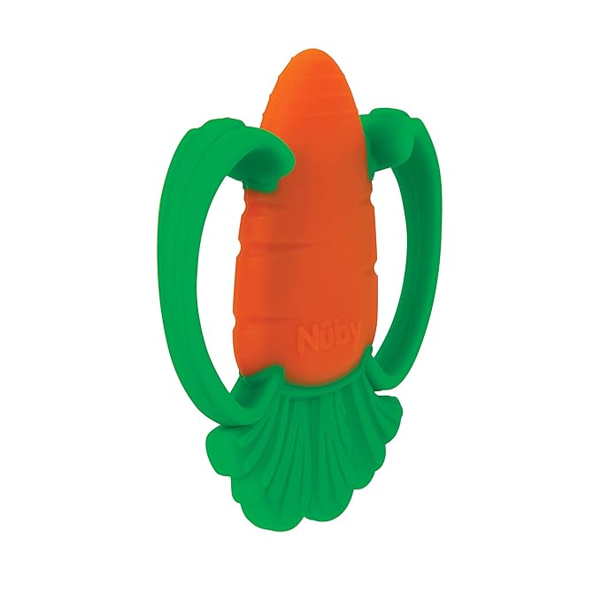 Nuby Veggie Teether for Teething Relief - Soft Baby Teething Toy 3+ Months