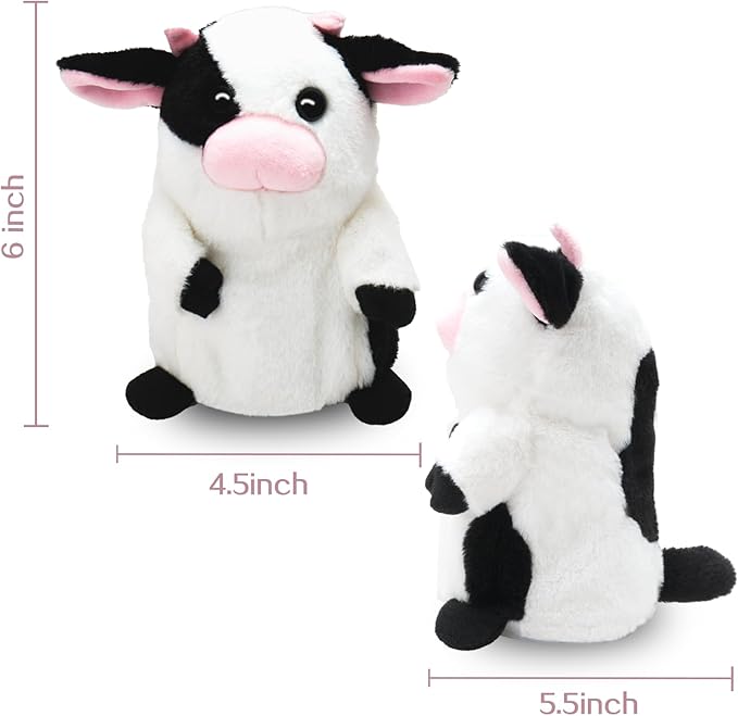 HOMILY Talking Milk Cow, Repeats What You Say Plush Animal Toy Electronic Hamster Mouse for Boys