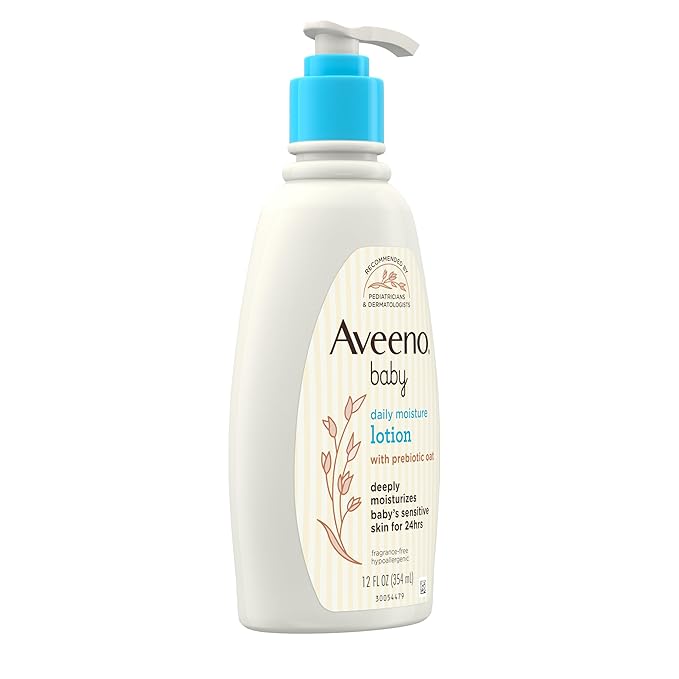 Aveeno Baby Daily Moisture Body Lotion for Delicate Skin, Natural Colloidal Oatmeal & Dimethicone 12 fl.