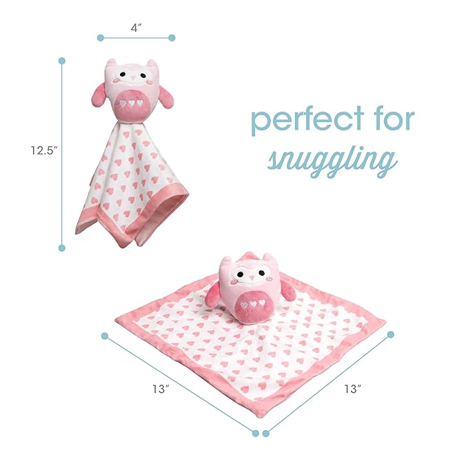 Pearhead Owl Security Blanket, Soft Baby Lovey for Babies