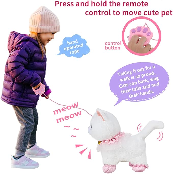 Interactive Electronic Plush Toy Walking and Barking Robot Cat Plush