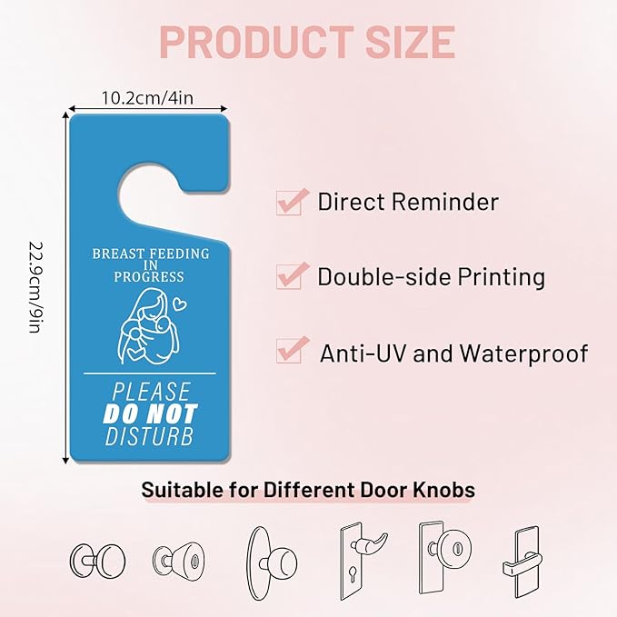 Breast Feeding Door knob Sign - 2 PCS Pumping in