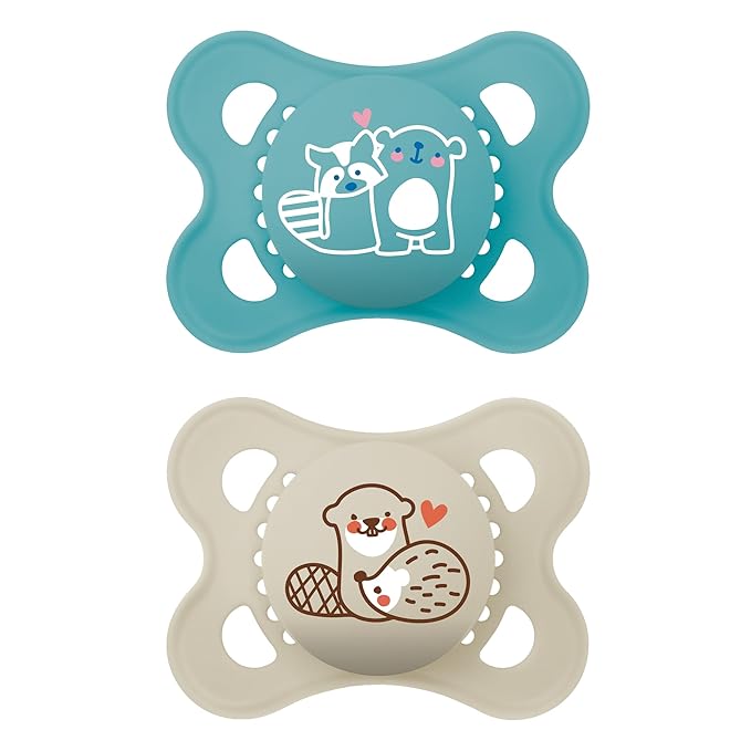 MAM Original Matte Baby Pacifier, Nipple Shape Helps Promote Healthy Oral Development 0-6 (Pack 2)