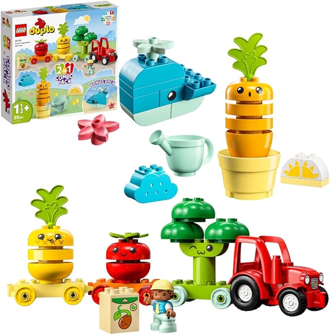 LEGO DUPLO Fruit & Vegetables Gift Pack 66776 Amazon Exclusive STEM Toy for Toddlers Ages 1-3, Grow-Your-Own Food Toy for Imaginative Role Play